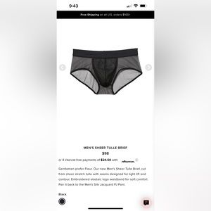 Mens Fleur du Mal briefs nwt L